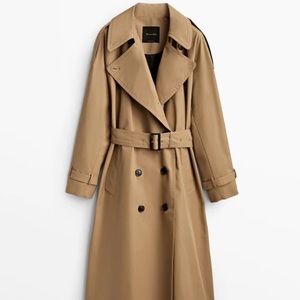 Massimo Dutti Womens Trench Coat Oversized fit size M